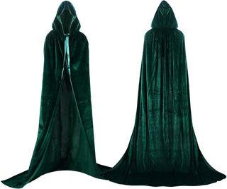 Capa terciopelo verde con capucha – talla única –