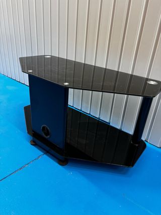 Mueble TV de cristal negro – moderno y elegante