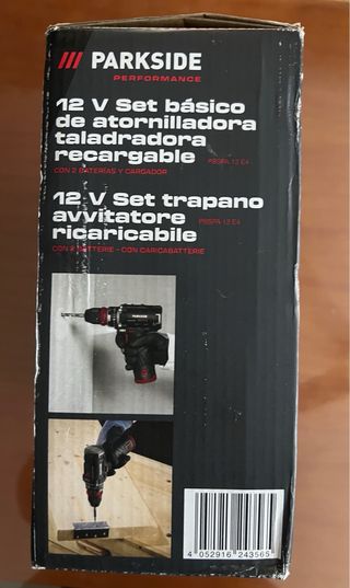 Taladro Atornillador Parkside 12V + Accesorios