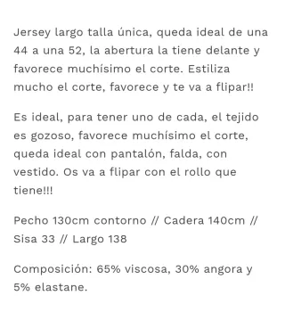 Jersey largo fucsia talla única