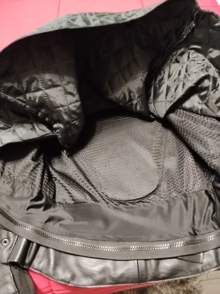 Chaqueta Moto Mujer Negra y Blanca