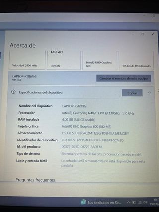 Portátil Lenovo V15 Negro/Gris