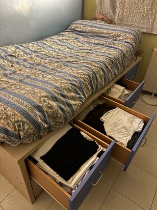 SUPEROFERTA Cama nido con cajones beige y azul