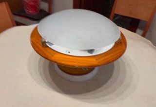 Lámpara Techo de Madera y Cristal