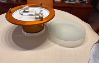 Lámpara Techo de Madera y Cristal