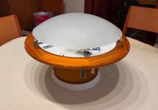 Lámpara Techo de Madera y Cristal