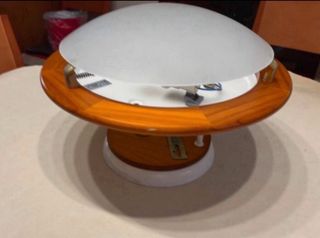 Lámpara Techo de Madera y Cristal