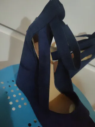 Sandalias Cuña Azul Marino