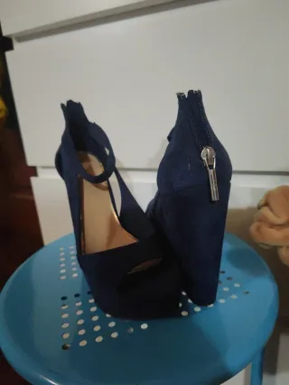 Sandalias Cuña Azul Marino