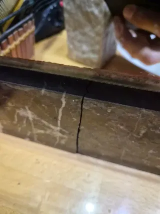 Mueble de baño madera y mármol. ESPEJO INCLUIDO