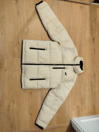 Abrigo Hollister Beige Plumas