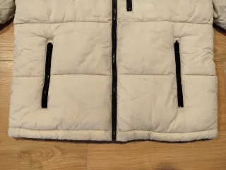 Abrigo Hollister Beige Plumas