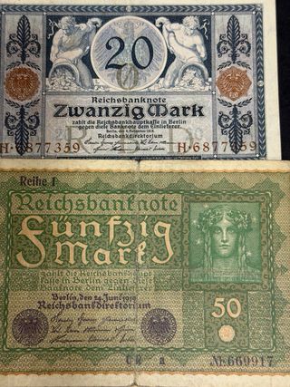 Lotes de Billetes Alemanes Antiguos 1914