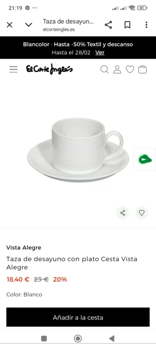 Lote 6 Tazas Porcelana Vista Alegre