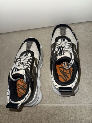 Versace Chain Reaction Zapatillas Negras Blancas