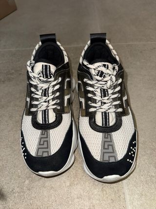 Versace Chain Reaction Zapatillas Negras Blancas