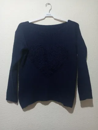 Jersey azul con corazón