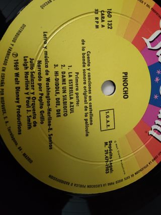 Vinilo Infantil Disney Pinocho