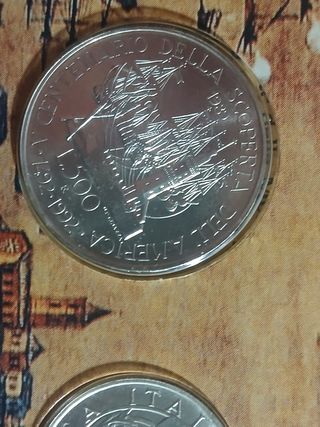 1° EMISSIONE 200 E 500 LIRE 1989 argento
