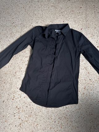 Camisa Zara Negra Manga Larga