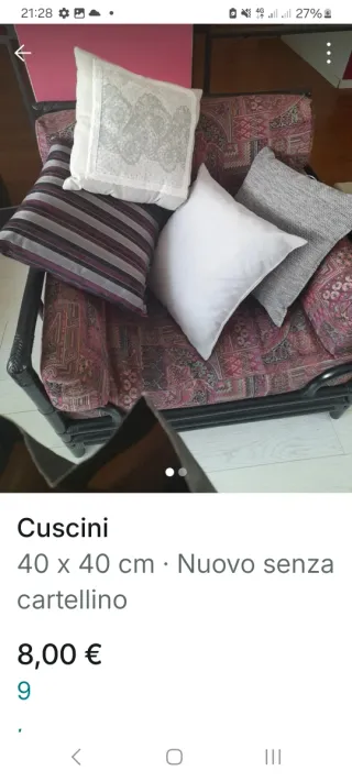 Cuscini a scelta 10 euro cad