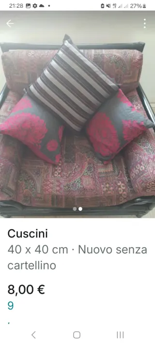 Cuscini a scelta 10 euro cad
