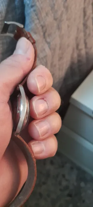 Reloj Hamilton Cuero Marrón y Plata