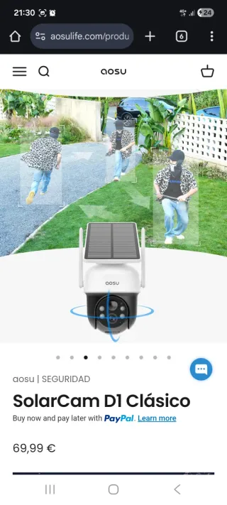 2 Cámara Solar WiFi Aosu