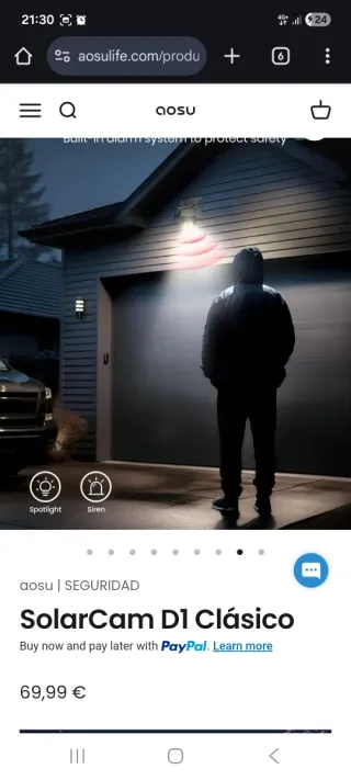 2 Cámara Solar WiFi Aosu