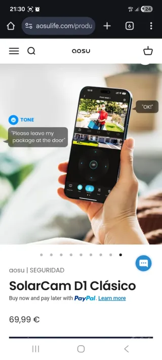 2 Cámara Solar WiFi Aosu