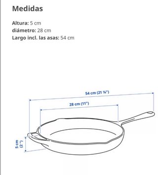 Sartén de Hierro Fundido IKEA 28cm