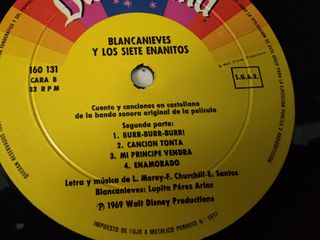 Vinilo Blancanieves y los Siete Enanitos Disney