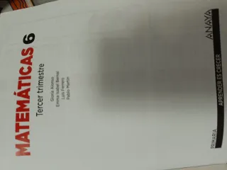 Libro Matemáticas 6