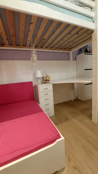 Cama litera con escritorio y sillón convertible