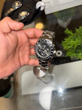 Reloj Hombre Negro y Plateado