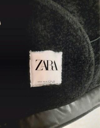 Cazadora Zara Negra con Borrego
