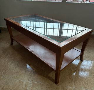 Mesa de centro madera y cristal