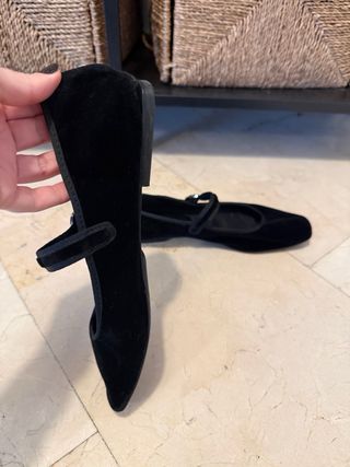 Bailarinas Zara terciopelo negro