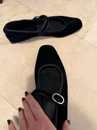 Bailarinas Zara terciopelo negro