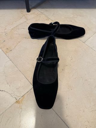 Bailarinas Zara terciopelo negro