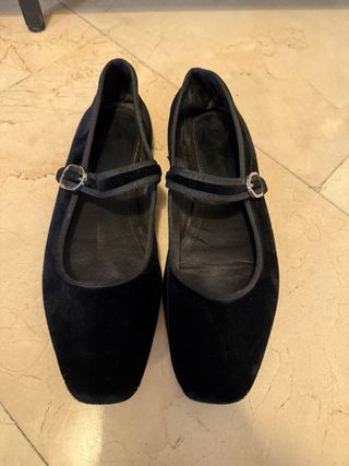 Bailarinas Zara terciopelo negro