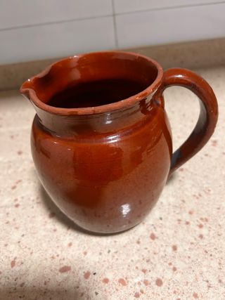 Jarra de barro vintage rústica 1L