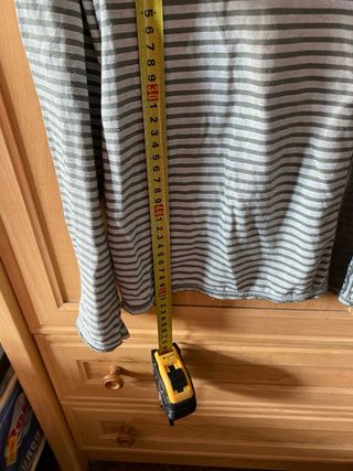 Chaqueta de rayas gris y verde