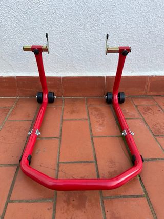 Caballete moto trasero rojo