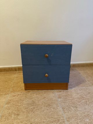 Mesita de noche 2 cajones madera