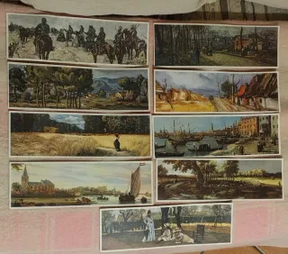 Set 9 stampe su carta telata