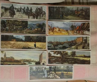 Set 9 stampe su carta telata