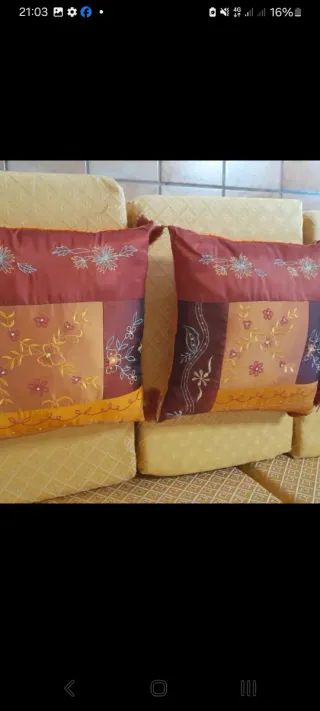 Coppia Cuscini Arredo Tessuto 40x40