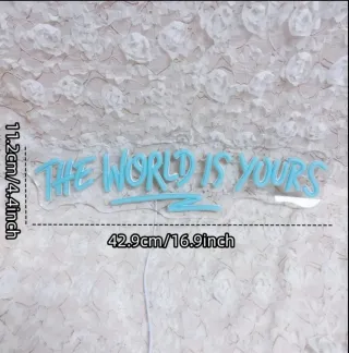 Lampada Neon Led "The World Is Yours"