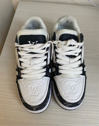Scarpe Louis Vuitton Uomo Pelle Bianco Nero